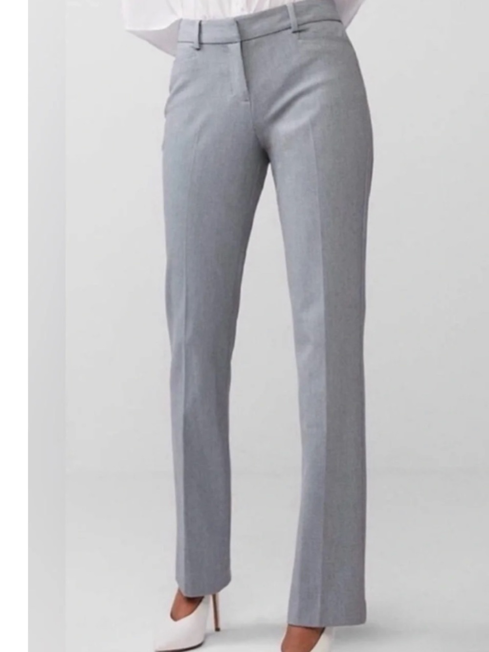 Express Columnist Pants 4R 4 Light Dove Gray Straight Leg Business Casual Work